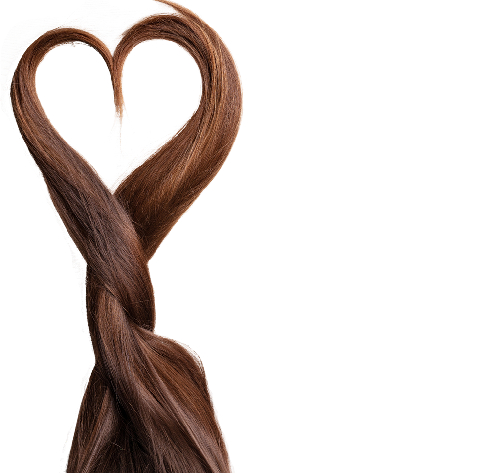 Mèches de cheveux entrelacées en forme de cœur